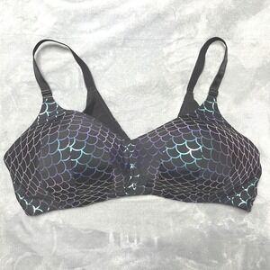 Torrid 46DD Black Mermaid Scale Lightly Lined Dream Wire Free Bra Mermaidcore